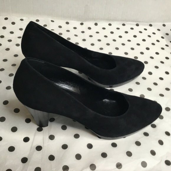 Maripe Womens Black Suede Block Heel Pumps Size US - Picture 2 of 6